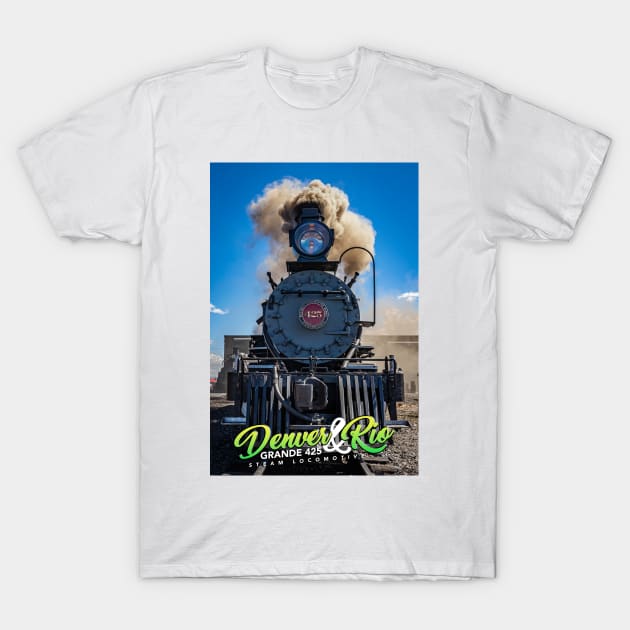 Denver and Rio Grande 425 Steam Locomotive at Antonito Colorado T-Shirt by Gestalt Imagery